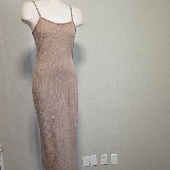 Shein Mod Elegant Tan Knit Dress - Picture 1 of 6